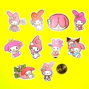 3/$20 Brand New 10x Waterproof Sanrio Melody Stickers #g